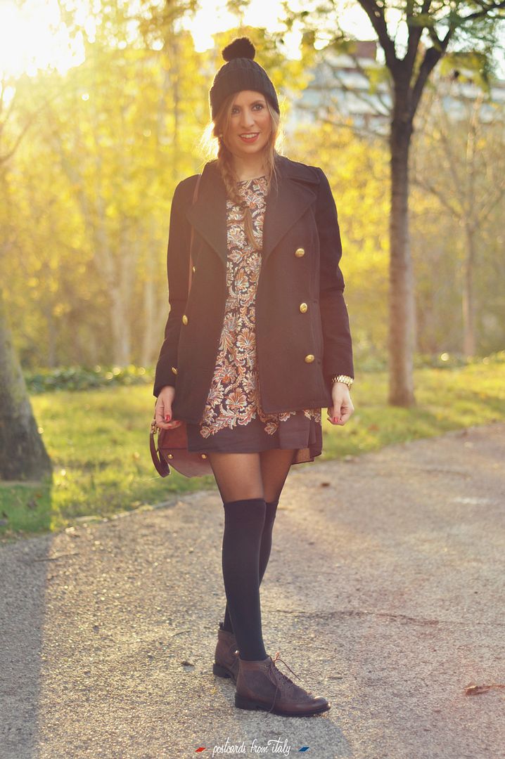 Vestido de Zara de manga larga. Blucher picados.'