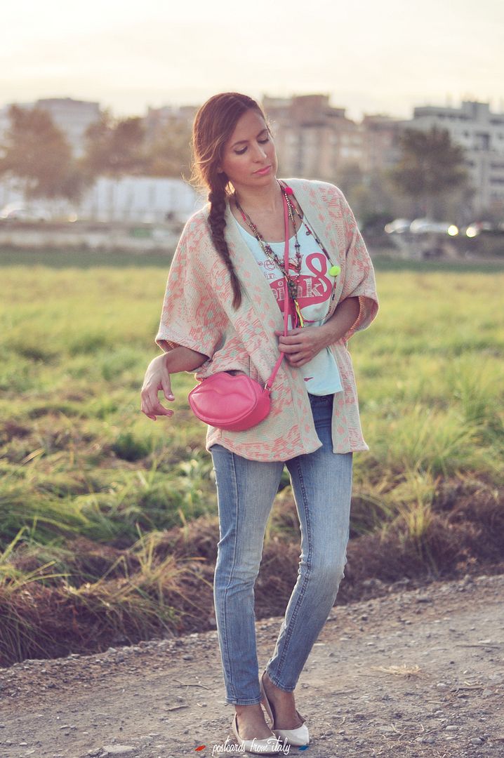 Outfit de kimono étnico, camiseta .'