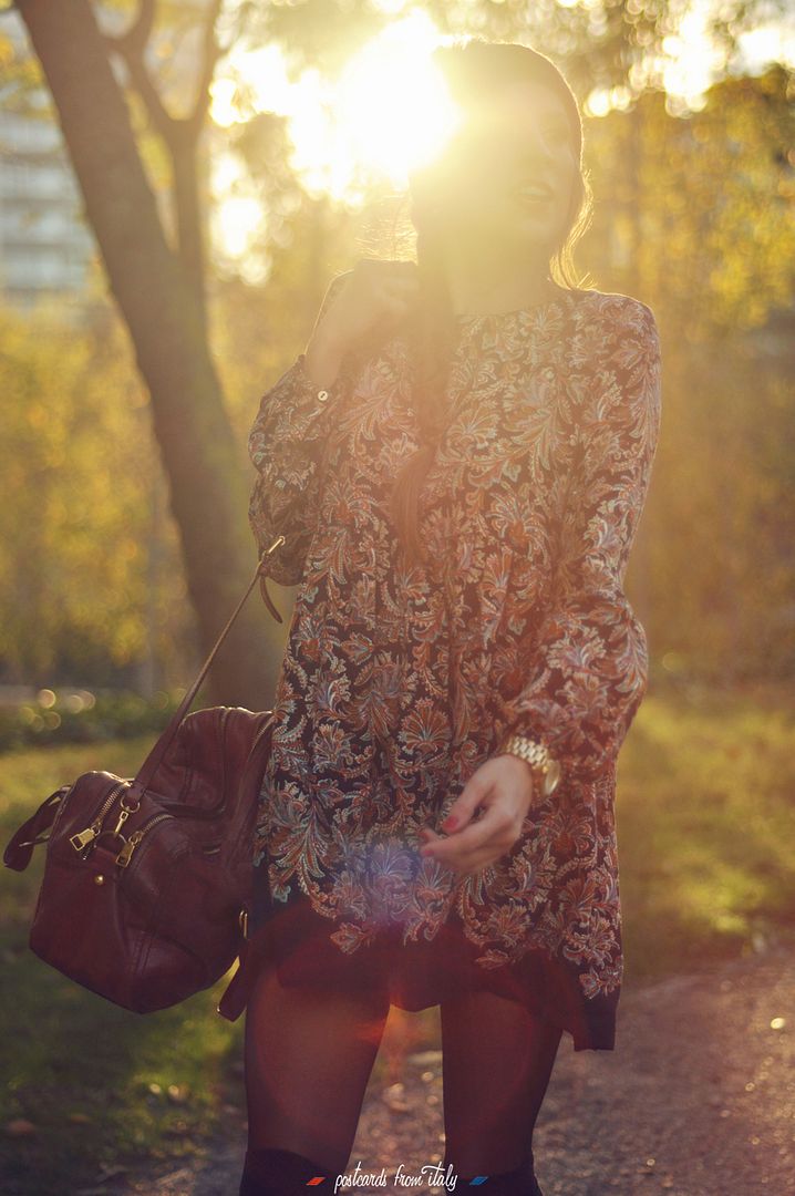 Vestido de Zara de manga larga. Blucher picados.'