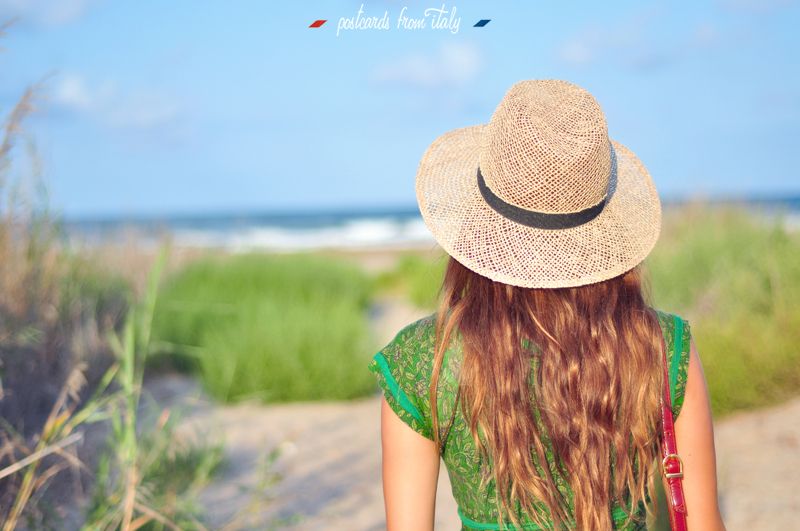 Outfit playa vestido verde