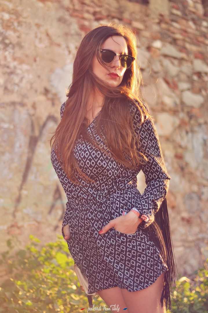 Mono con flecos de H&M coachella.