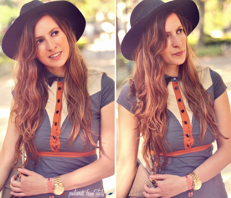 Vestido de Titis Clothing modelo Texas dress grey con sombrero negro.