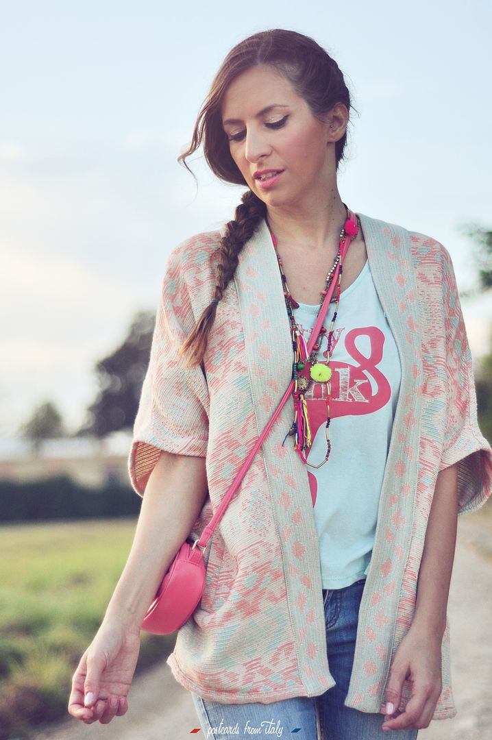 Outfit de kimono étnico, camiseta .'