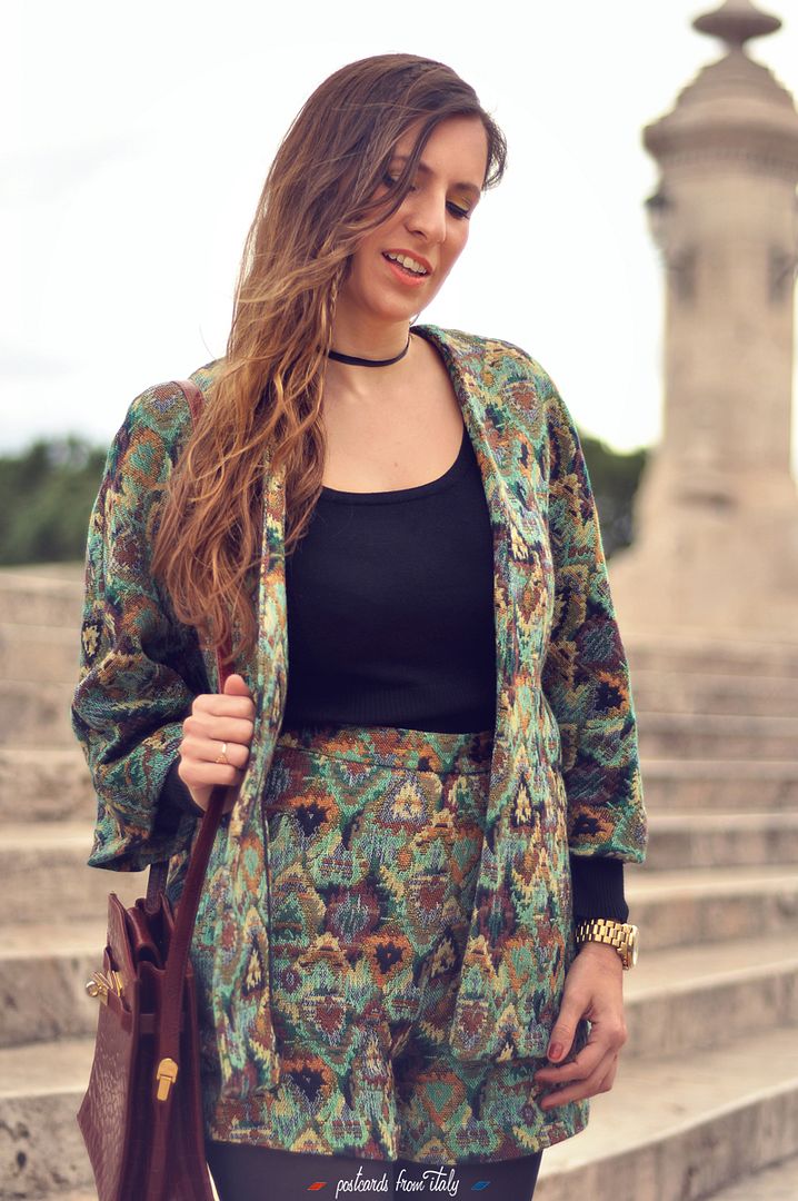 Outfit conjunto de dos piezas de estampado étnico