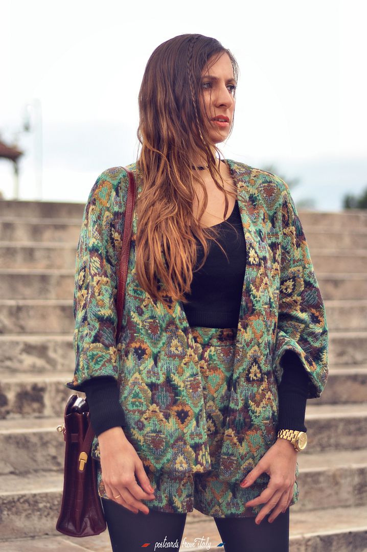 Outfit conjunto de dos piezas de estampado étnico