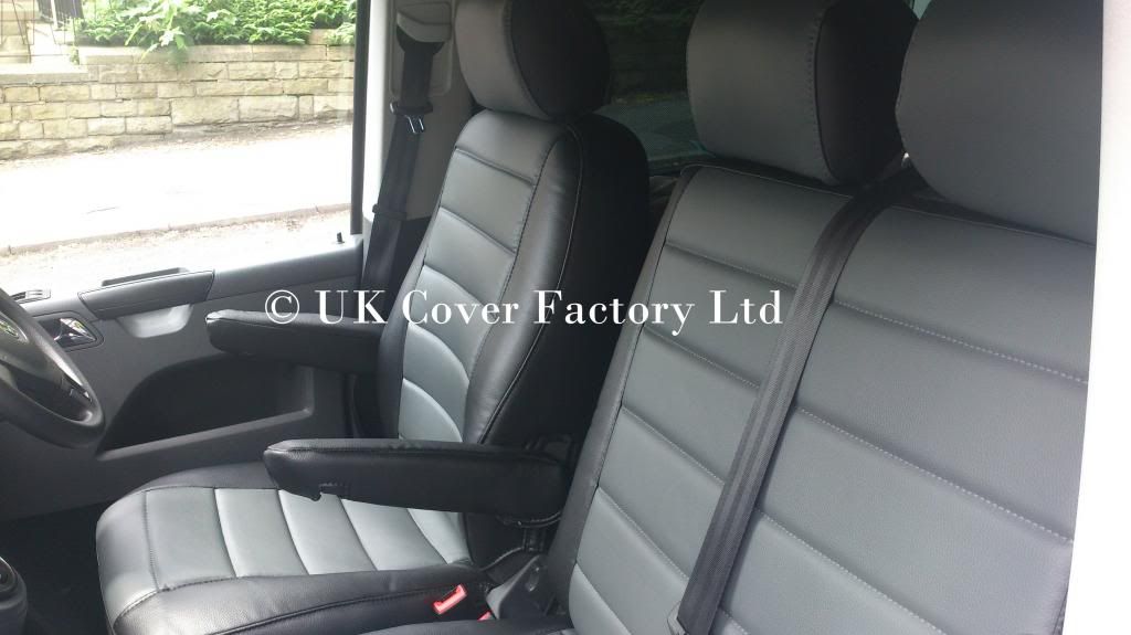 LUXURY VAN SEAT COVERS BLACK /& GREY 2+1 SINGLE FORD TRANSIT 2005 DOUBLE