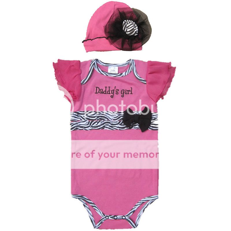 2pcs Newborn Kids Baby Girls Hat Cap Romper Bodysuits Sets Suit Clothes 0 12M