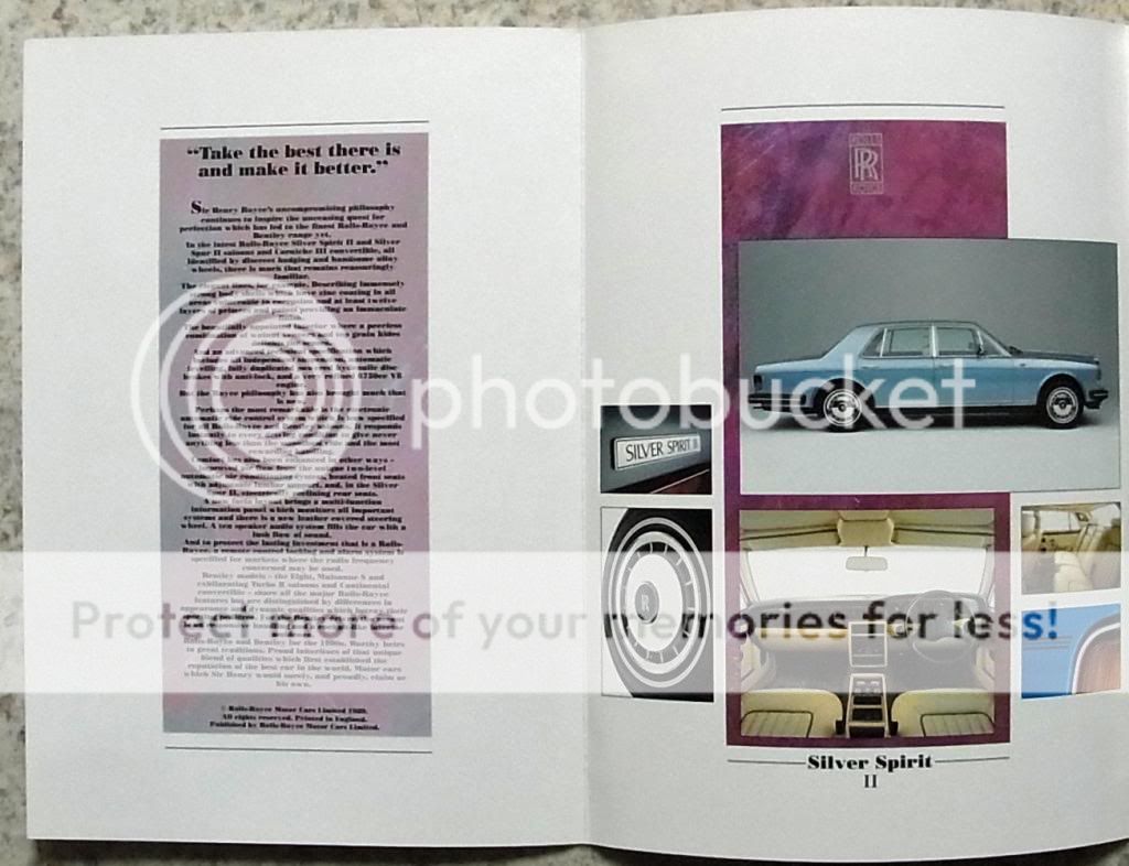 Rolls Royce Bentley Sales Brochure 1989 Silver Spur Mulsanne Corniche Turbo R